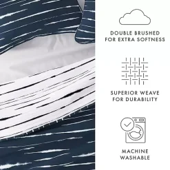 Kirklands Home Quilts|Navy Linear Reversible 3-pc. Queen Quilt Set