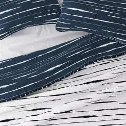 Kirklands Home Quilts|Navy Linear Reversible 3-pc. King Quilt Set