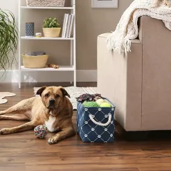 New Navy Paw Trellis Rectangle Basket, 14 in. Baskets & Boxes