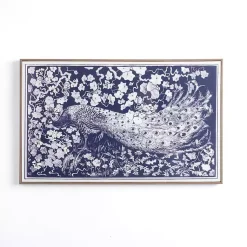 Kirklands Home Framed Art|Navy Peacock Framed Art Print