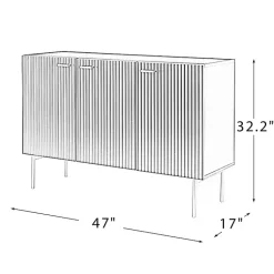 Kirklands Home Cabinets & Sideboards|Navy Ribbed Wood Sideboard Cabinet Blue