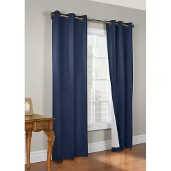 Kirklands Home Curtains & Drapes|Navy Room Darkening Curtain Panel Set, 95 in. Blue