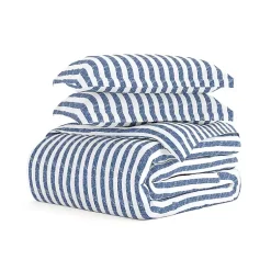 Kirklands Home Duvets|Navy Rugged Stripe 2-pc. Twin Duvet Cover Set