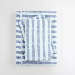 Kirklands Home Duvets|Navy Rugged Stripes Puffed 3-pc. Queen Duvet Set