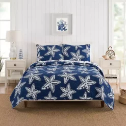 Kirklands Home Quilts|Navy Sea Star 2-pc. Twin Quilt Set