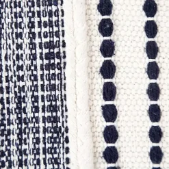 Best Navy Seaside Textured Stripe Pouf Poufs & Floor Cushions