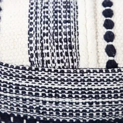 Best Navy Seaside Textured Stripe Pouf Poufs & Floor Cushions