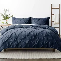 Kirklands Home Duvets|Navy Soft Pinched 3-Pc. King Duvet Cover Set Blue