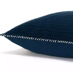 Sale Navy Subtle Striped Oversized Pillow Pillows
