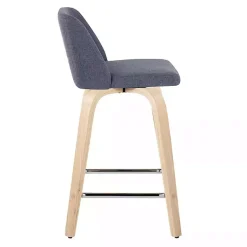 Kirklands Home Bar Stools & Counter Height Stools|Navy Torino Upholstered Counter Stools, Set of 2 Blue