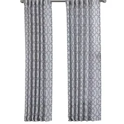 Kirklands Home Curtains & Drapes|Navy Trellis Woven Single Curtain Panel, 84 in.