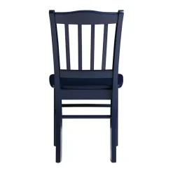 Kirklands Home Dining Chairs|Navy Wood Shaker Dining Chairs, Set of 2 Blue