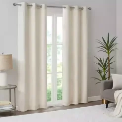 Kirklands Home Curtains & Drapes|Neutral Basketweave Curtain Panel Set, 84 in. Tan