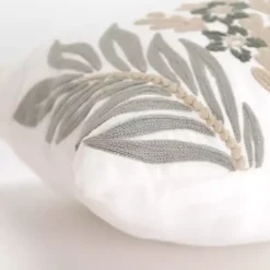 Best Neutral Blooms Hand Embroidered Lumbar Pillow Pillows