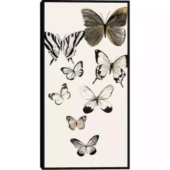 Kirklands Home Framed Art|Neutral Butterflies Framed Canvas Art Print