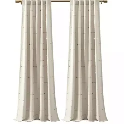 Kirklands Home Curtains & Drapes|Neutral Clipped Stripe Curtain Panel Set, 84 in. Tan
