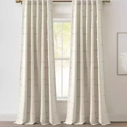 Kirklands Home Curtains & Drapes|Neutral Clipped Stripe Curtain Panel Set, 84 in. Tan