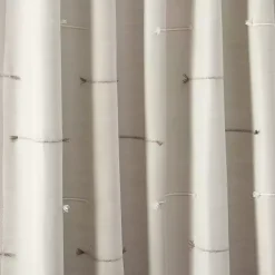 Kirklands Home Curtains & Drapes|Neutral Clipped Stripe Curtain Panel Set, 84 in. Tan