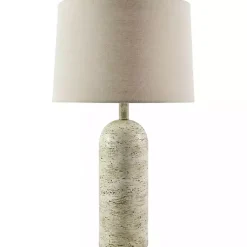 Kirklands Home Table Lamps|Neutral Faux Stone Vella Table Lamp Tan