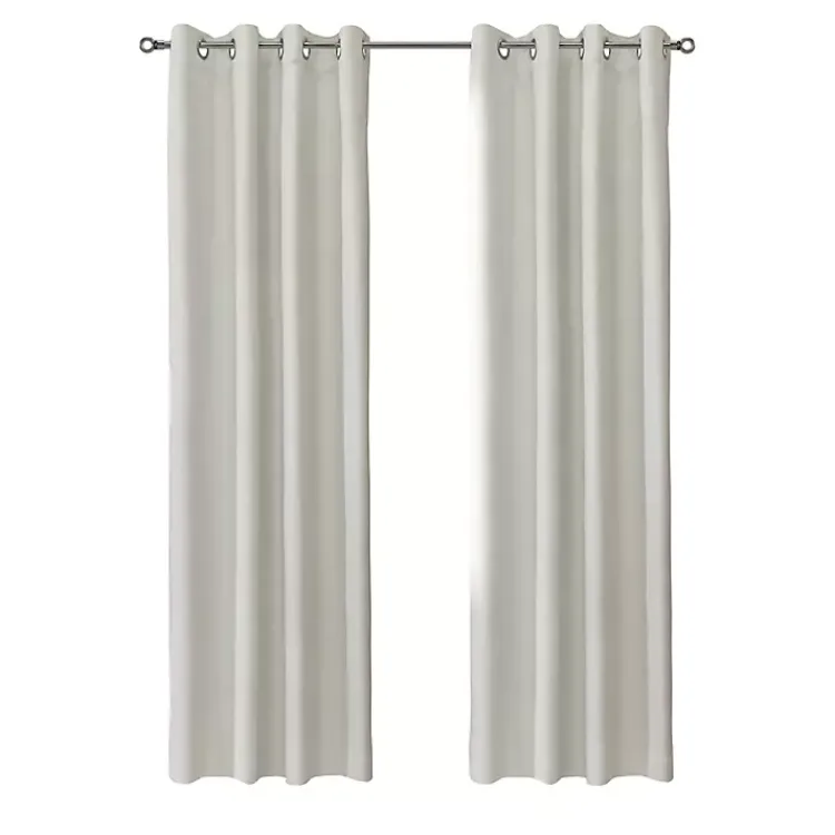 Kirklands Home Curtains & Drapes|Neutral Light Filtering Curtain Panel, 63 in. Ivory
