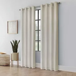Kirklands Home Curtains & Drapes|Neutral Light Filtering Curtain Panel, 95 in. Ivory