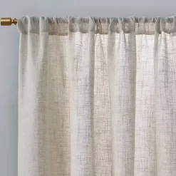 Kirklands Home Curtains & Drapes|Neutral Linen Blend Curtain Panel Set, 84 in Tan