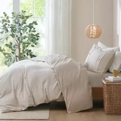 Kirklands Home Duvets|Neutral Oversized 3-pc. Queen Duvet Cover Set Tan