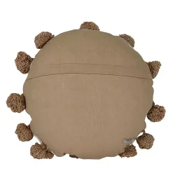 Outlet Neutral Soft Poms Round Throw Pillow Pillows