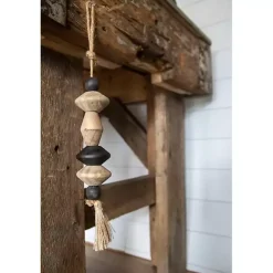 Best Neutral Southwest Wood Bead Tassel Decorative Accents