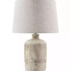 Kirklands Home Table Lamps|Neutral Textured Ceramic Rivera Table Lamp Tan