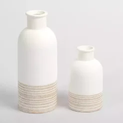 Sale Neutral Two-Toned Ceramic Vase, 11 in. Vases