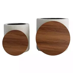 Kirklands Home Benches & Ottomans|Neutral Upholstered Nesting Ottomans, Set of 2 Ivory