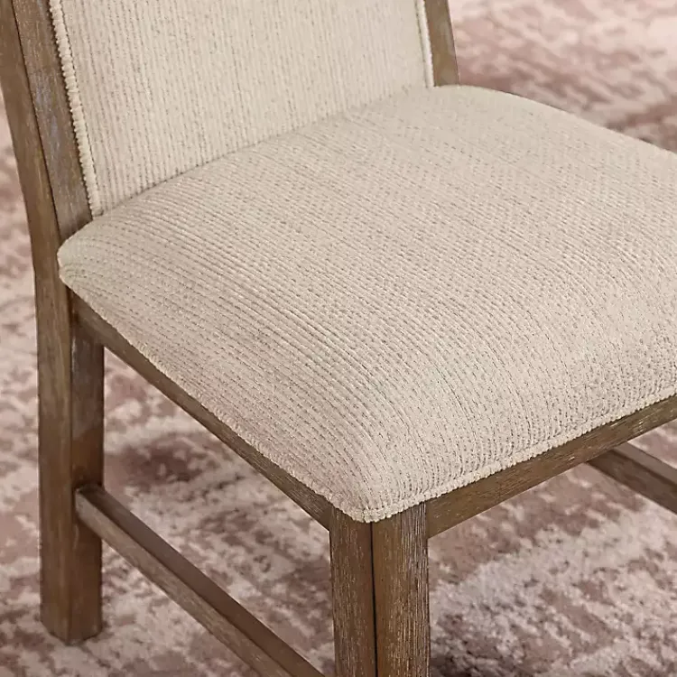 Kirklands Home Dining Chairs|Neutral Upholstered Oak Dining Chairs, Set of 2 Tan