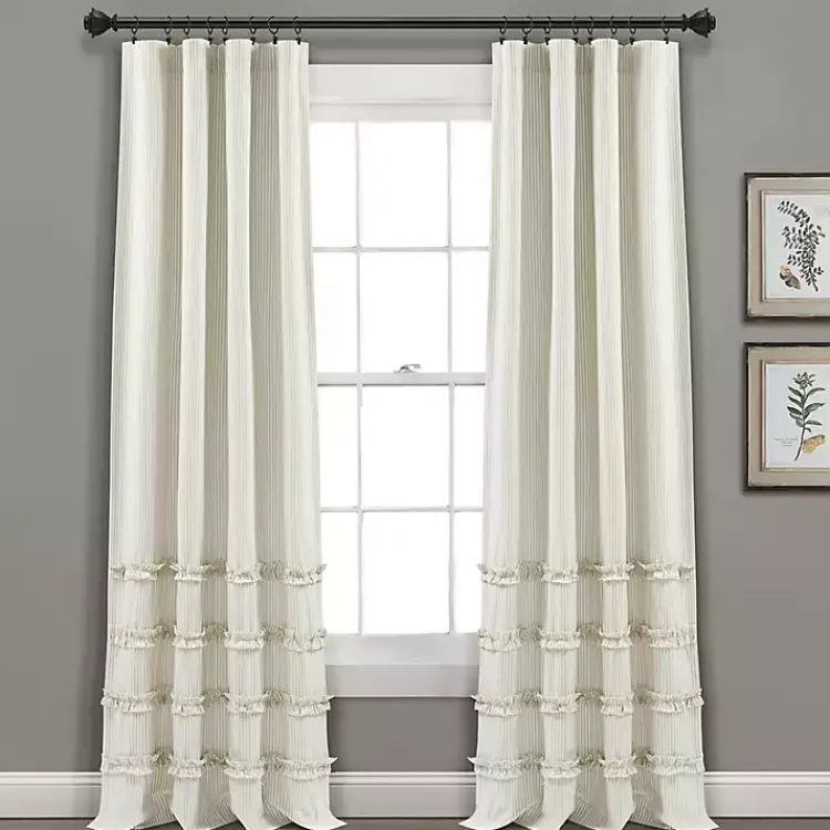 Kirklands Home Curtains & Drapes|Neutral Vintage Stripe Curtain Panel Set, 84 in.