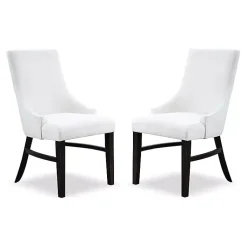 Kirklands Home Dining Chairs|Neutral Wingback Dining Chairs, Set of 2 Ivory