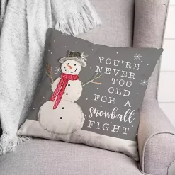 Clearance Never Too Old for Snowball Christmas Pillow Christmas Pillows