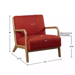 Kirklands Home Accent Chairs|Nolan Mid-Century Modern Accent Chair Red