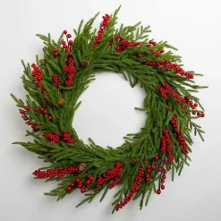 Outlet Norfolk Pine Red Berry Christmas Wreath Christmas Wreaths