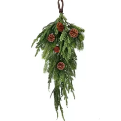 Hot Norfolk Spruce and Juniper Teardrop Swag Christmas Wreaths