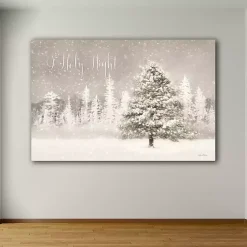 Discount O Holy Night Snowy Tree Canvas Art Print Christmas Art & Wall Decor