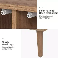 Kirklands Home Cabinets & Sideboards|Oak and Natural Rattan 4-Door Sideboard Brown