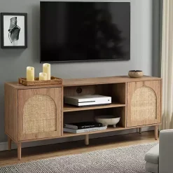 Kirklands Home Tv Stands & Media Consoles|Oak and Natural Rat Media Cabinet Tan