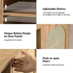 Kirklands Home Tv Stands & Media Consoles|Oak and Natural Rat Media Cabinet Tan