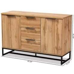 Kirklands Home Cabinets & Sideboards|Oak Wood and Metal Sideboard Buffet
