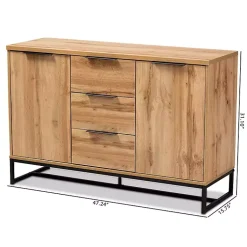 Kirklands Home Cabinets & Sideboards|Oak Wood and Metal Sideboard Buffet