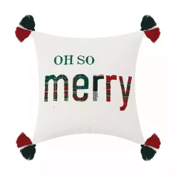 Sale Oh So Merry Tassel Christmas Throw Pillow Pillows