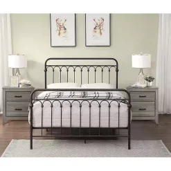 Kirklands Home Beds & Headboards|Oil Rubbed Bronze Metal Platform Full Bed Brown