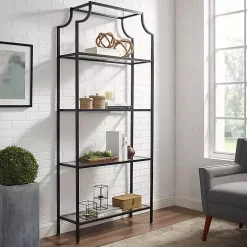 Kirklands Home Cabinets & Sideboards|Oil-Rubbed Bronze 4-Tier Glass Ashlee Etagere Brown
