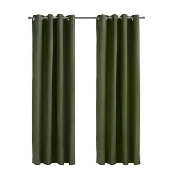 Kirklands Home Curtains & Drapes|Olive Alpine Blackout Curtain Panel, 95 in. Green