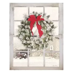 Sale On The Farm Window View Canvas Art Print Christmas Art & Wall Decor